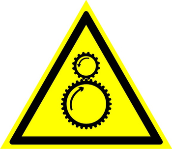 W29 осторожно! возможно затягивание между вращающимися элементами (пластик, сторона 200 мм) - Знаки безопасности - Предупреждающие знаки - Магазин охраны труда Протекторшоп
